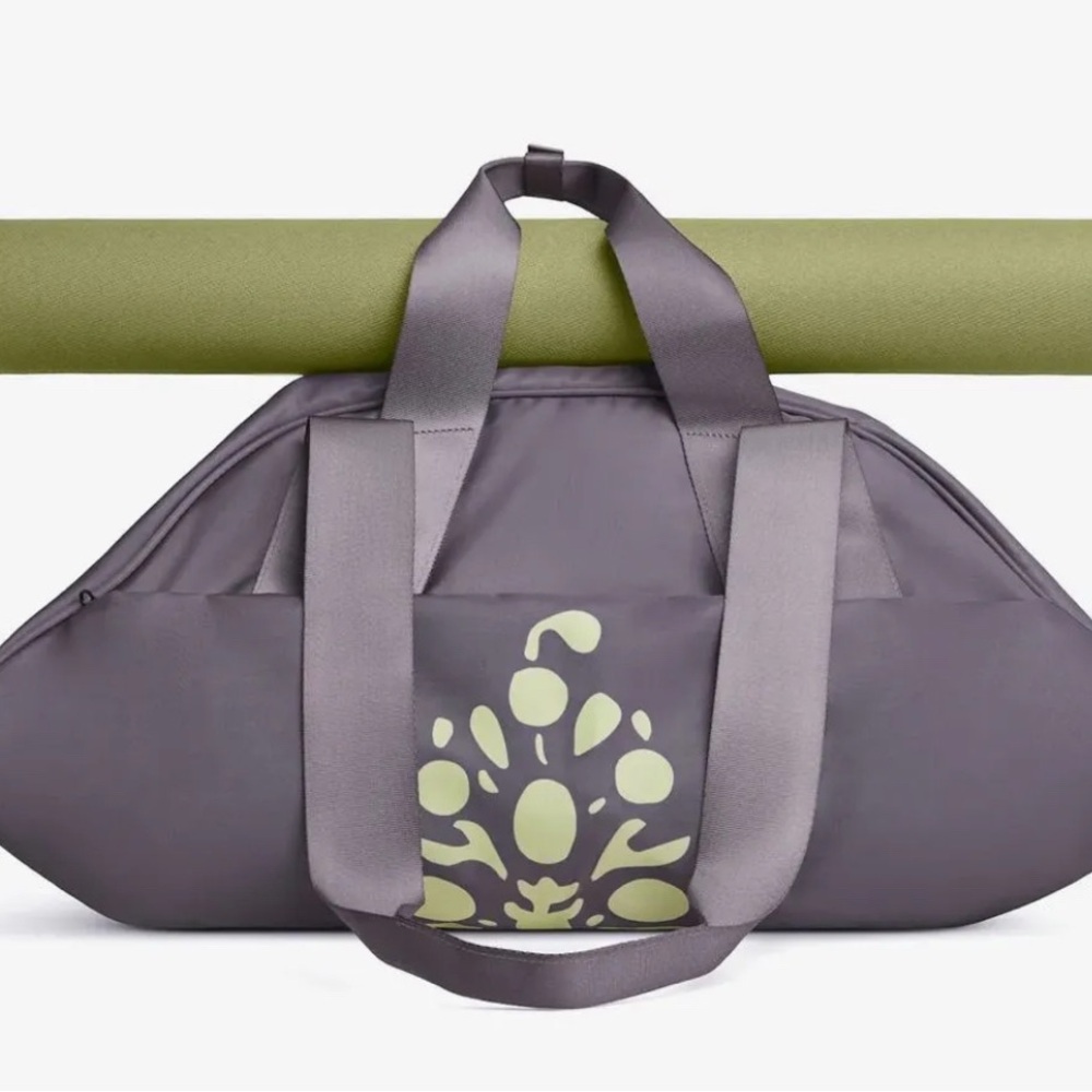 Women's Purple Duffel Bag with Floral Accent - Picture 2 of 7